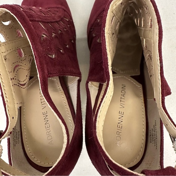 Adrienne Vittadini Grins Bootie 7 Maroon Suede Stiletto Heels - Picture 9 of 13